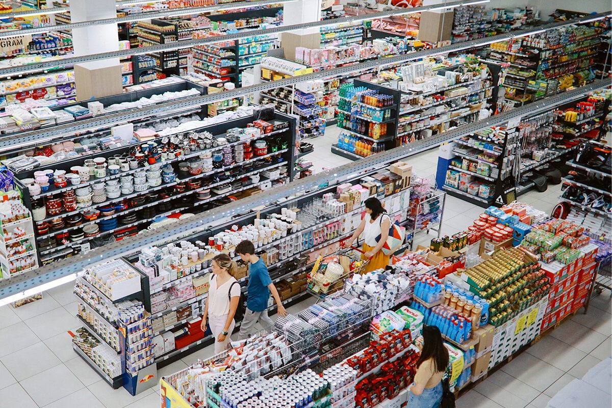 Overhead View of a Grocery Store