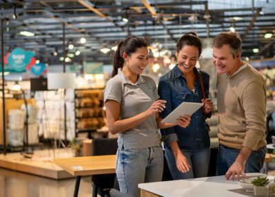 Shoppers in Warehouse Store