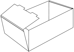 schematic of a set-up die-cut tray