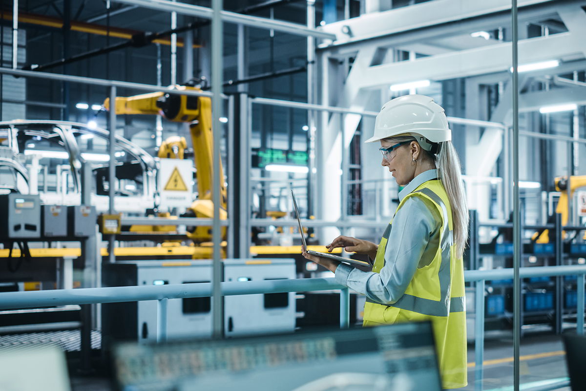 Woman in Manufacturing Plant