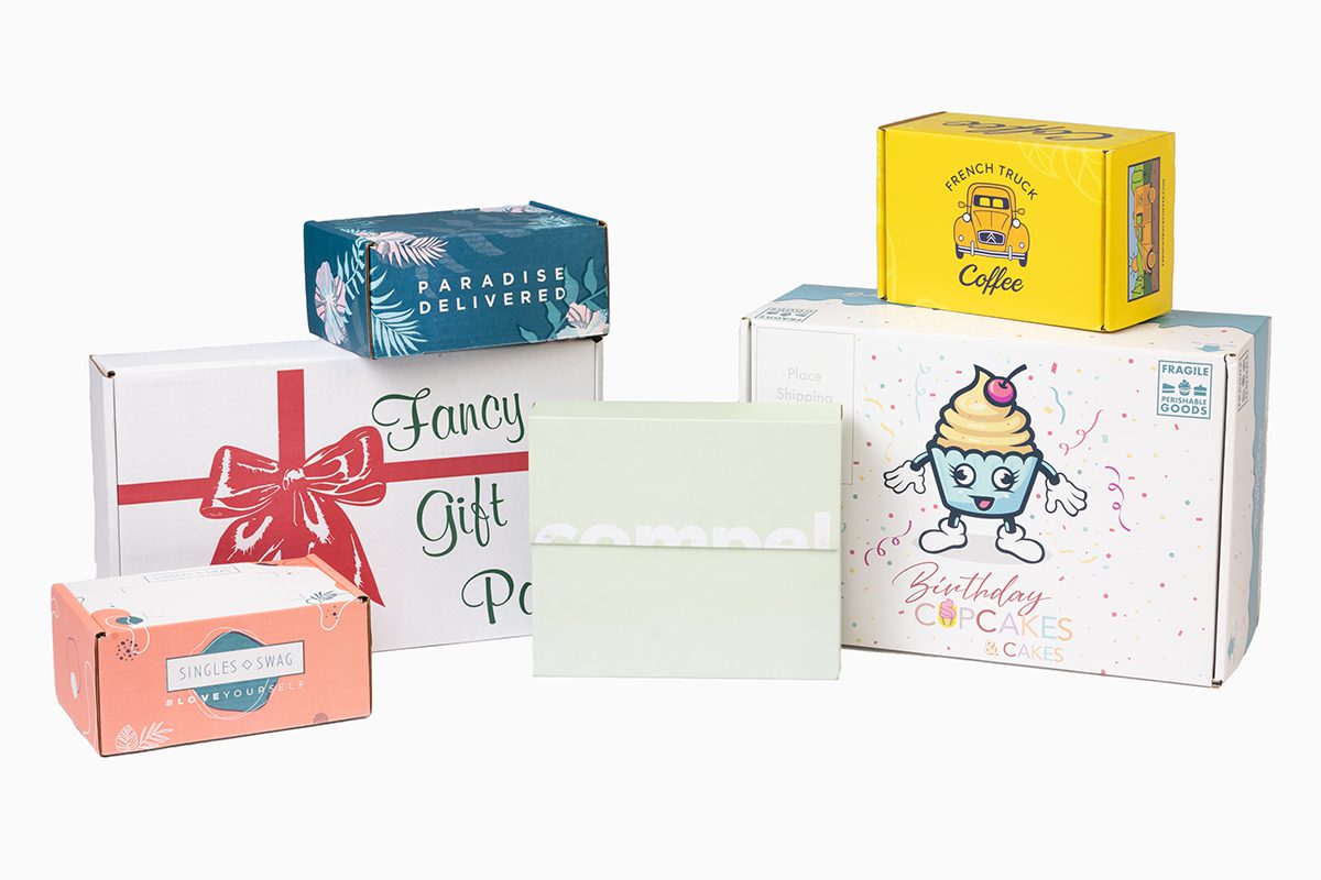 Assortment of e-commerce boxes