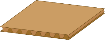 Singlewall is a corrugated board that consists of two sheets of linerboard with a fluted medium in between.