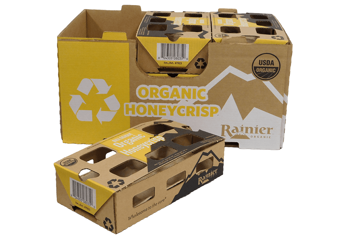 Honey Crisp Apple Corrugated Box and Insertable Trays